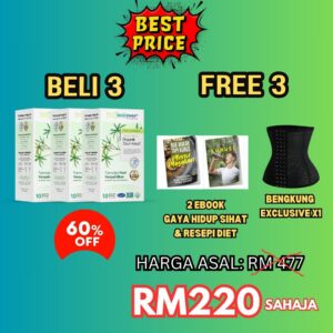 (BEST CHOICE) Pakej Sihat Afiyah (3 Kotak Biokenaf) + Free 1 Bengkung Exclusive + Free 2 Ebook